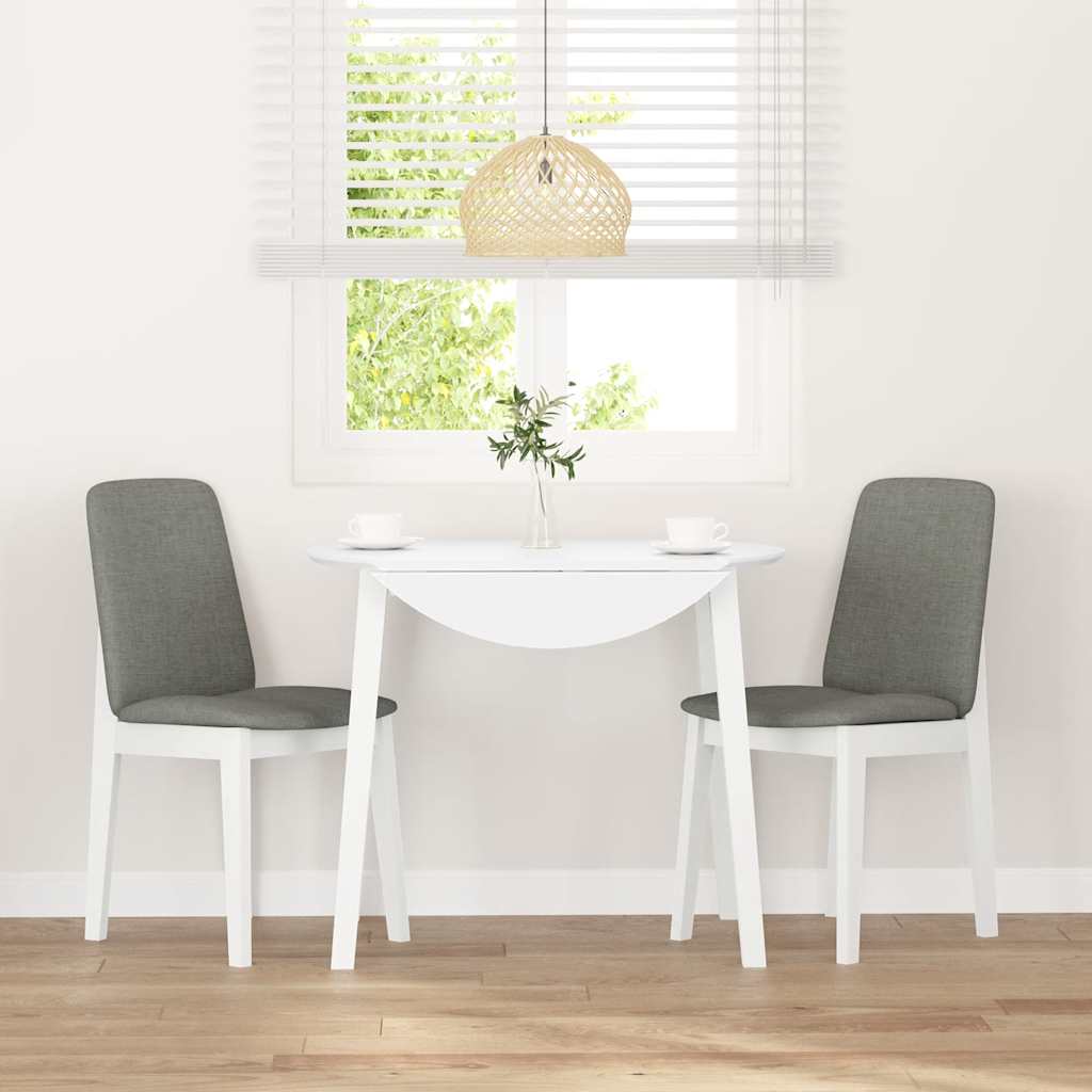 Sedie da Pranzo con Cuscini 2 pz Bianco Legno Massello di Hevea | homemem39
