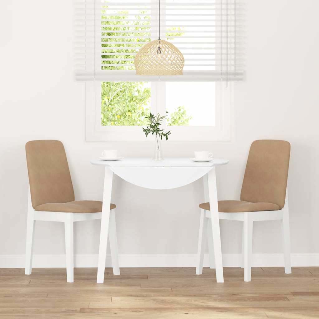 Sedie da Pranzo con Cuscini 2 pz Bianco Legno Massello di Hevea | homemem39