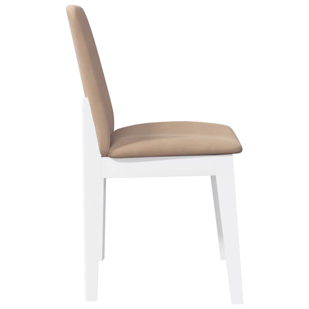 Sedie da Pranzo con Cuscini 2 pz Bianco Legno Massello di Hevea | homemem39