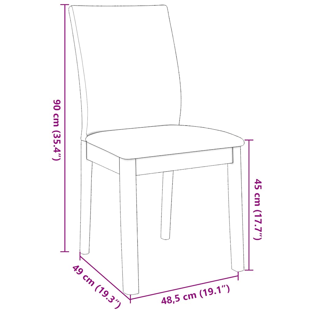 Sedie da Pranzo con Cuscini 2pz Marrone Legno Massello di Hevea | homemem39