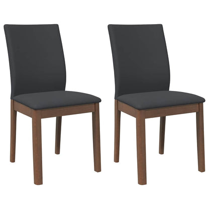 Sedie da Pranzo con Cuscini 2pz Marrone Legno Massello di Hevea | homemem39