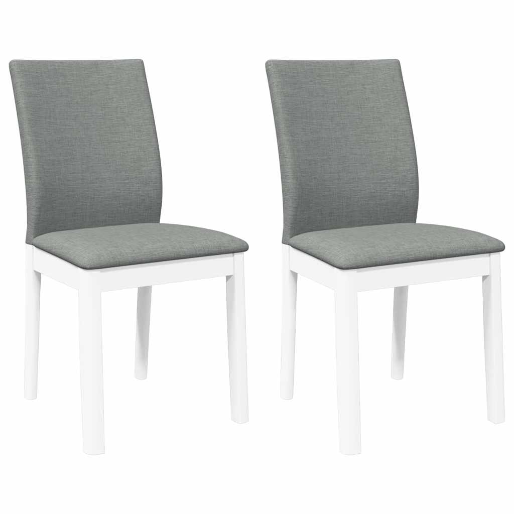 Sedie da Pranzo con Cuscini 2 pz Bianco Legno Massello di Hevea | homemem39