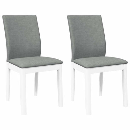 Sedie da Pranzo con Cuscini 2 pz Bianco Legno Massello di Hevea | homemem39