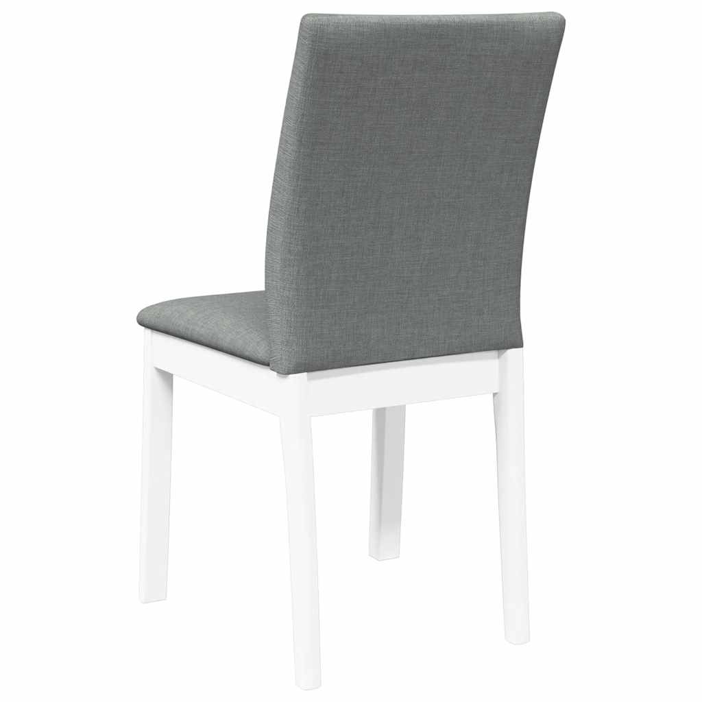 Sedie da Pranzo con Cuscini 2 pz Bianco Legno Massello di Hevea | homemem39