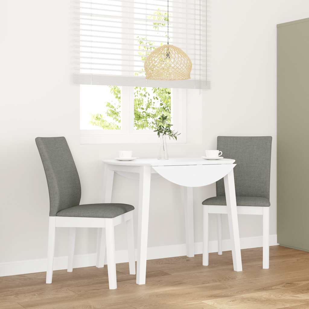 Sedie da Pranzo con Cuscini 2 pz Bianco Legno Massello di Hevea | homemem39