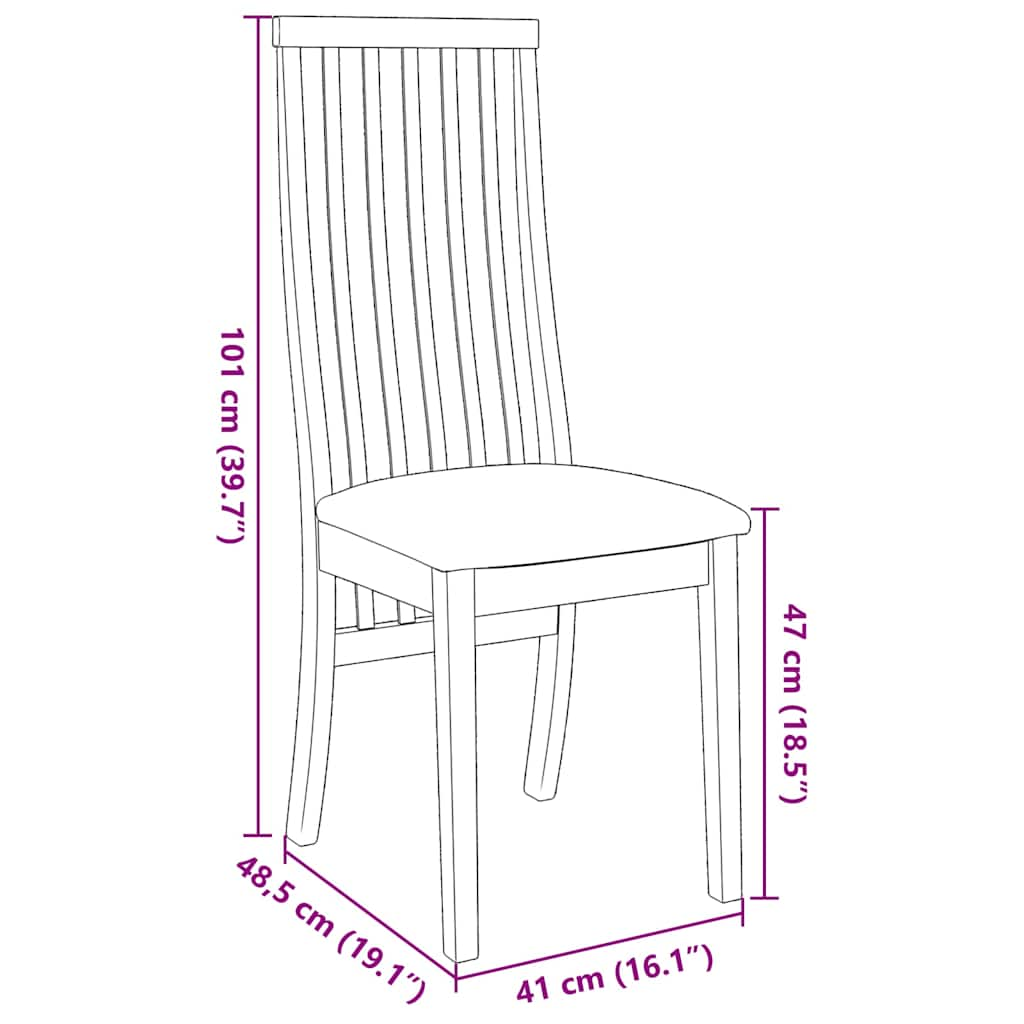 Sedie da Pranzo con Cuscini 2pz Marrone Legno Massello di Hevea - homemem39