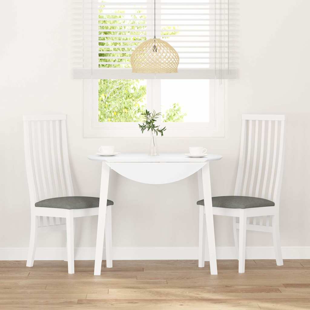 Sedie da Pranzo con Cuscini 2 pz Bianco Legno Massello di Hevea | homemem39