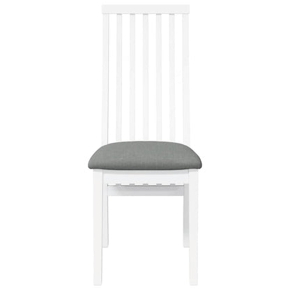 Sedie da Pranzo con Cuscini 2 pz Bianco Legno Massello di Hevea | homemem39