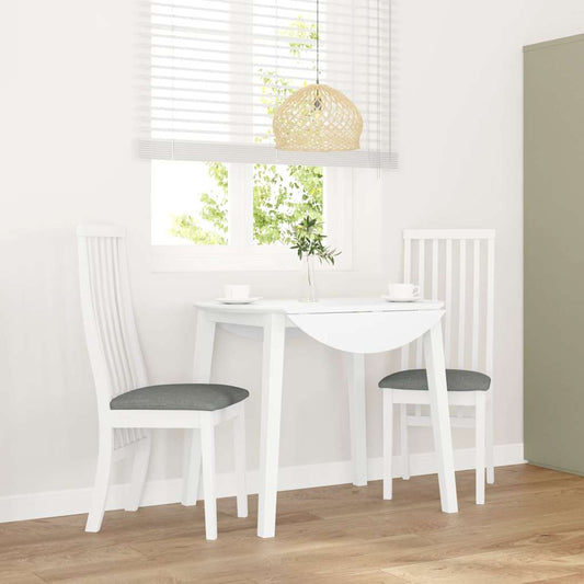 Sedie da Pranzo con Cuscini 2 pz Bianco Legno Massello di Hevea | homemem39