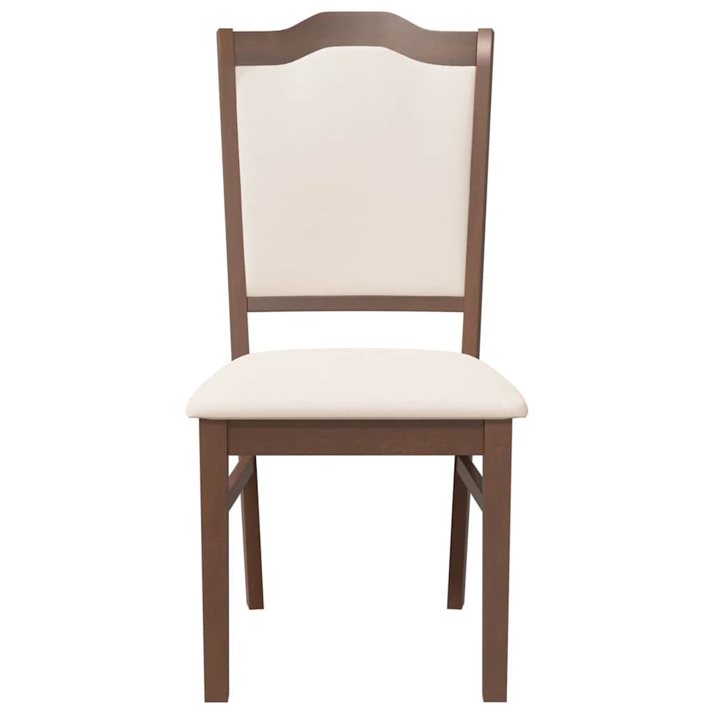 Sedie da Pranzo con Cuscini 2pz Marrone Legno Massello di Hevea | homemem39