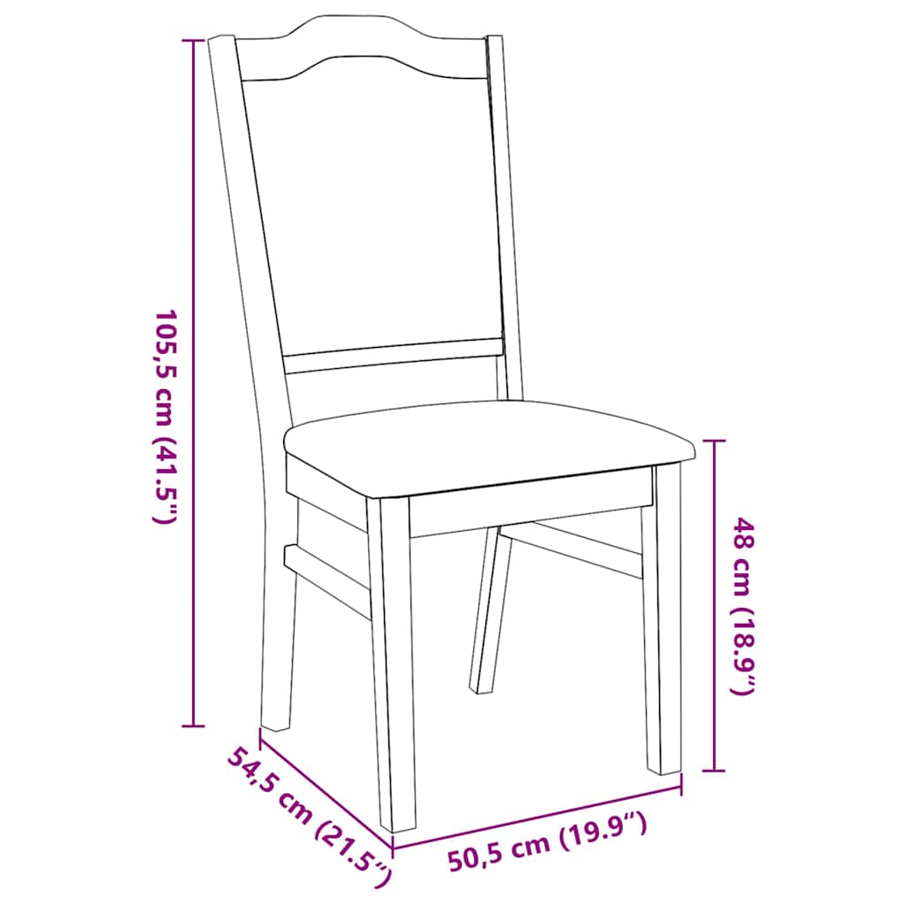 Sedie da Pranzo con Cuscini 2pz Marrone Legno Massello di Hevea | homemem39
