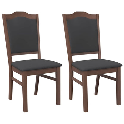 Sedie da Pranzo con Cuscini 2pz Marrone Legno Massello di Hevea | homemem39