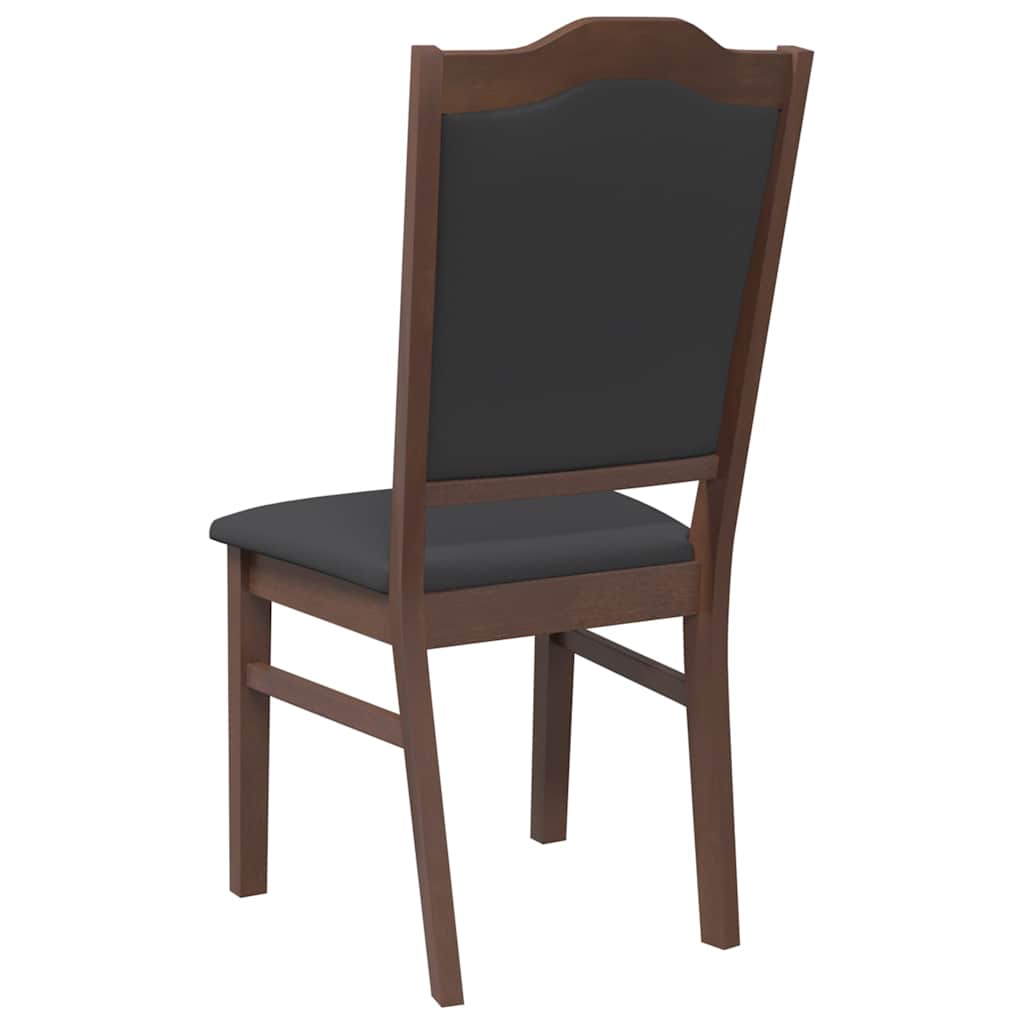 Sedie da Pranzo con Cuscini 2pz Marrone Legno Massello di Hevea | homemem39