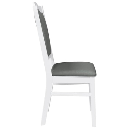 Sedie da Pranzo con Cuscini 2 pz Bianco Legno Massello di Hevea | homemem39