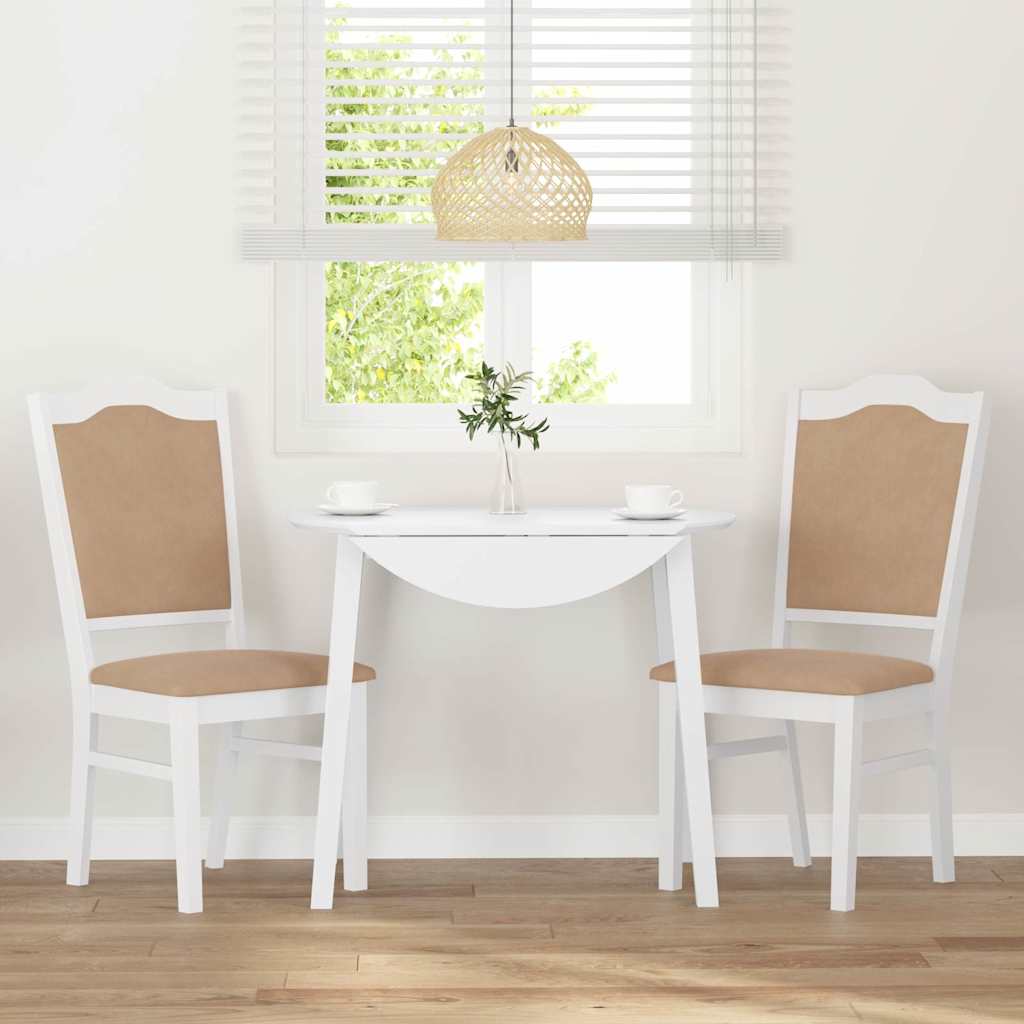 Sedie da Pranzo con Cuscini 2 pz Bianco Legno Massello di Hevea | homemem39