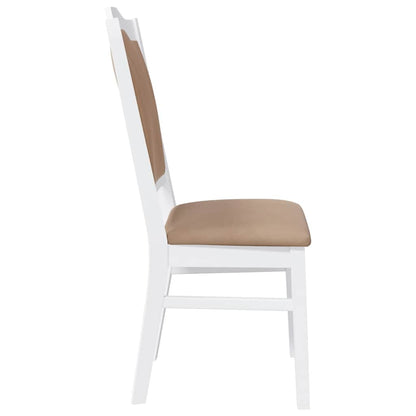 Sedie da Pranzo con Cuscini 2 pz Bianco Legno Massello di Hevea | homemem39