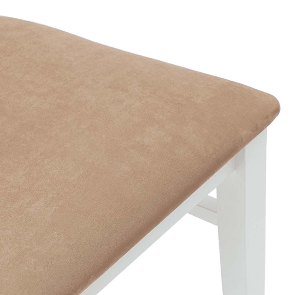 Sedie da Pranzo con Cuscini 2 pz Bianco Legno Massello di Hevea | homemem39