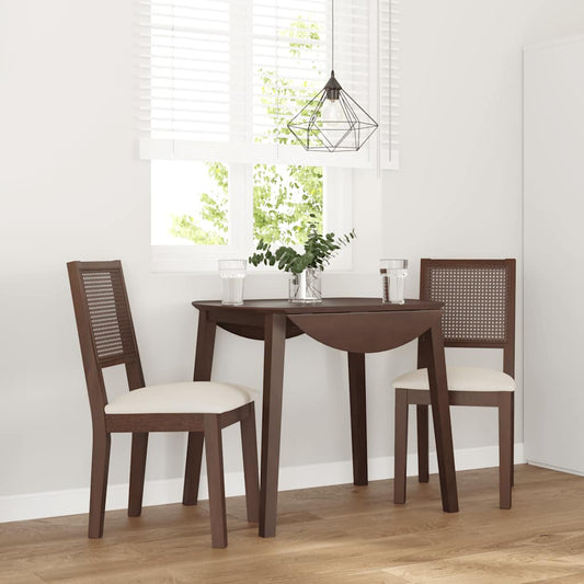 Sedie da Pranzo con Cuscini 2pz Marrone Legno Massello di Hevea | homemem39