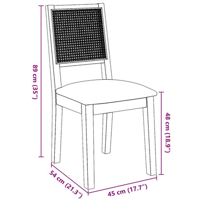 Sedie da Pranzo con Cuscini 2pz Marrone Legno Massello di Hevea - homemem39