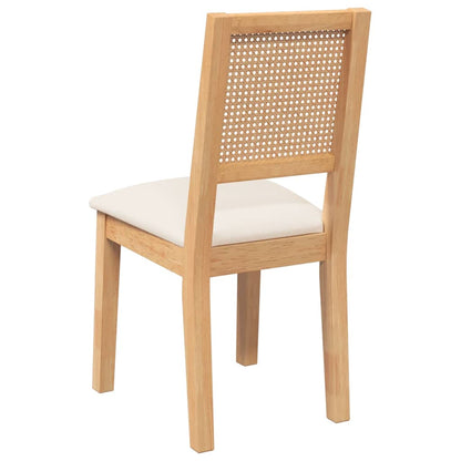 Sedie da Pranzo con Cuscini 2 pz in Legno Massello di Hevea