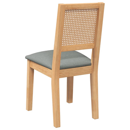 Sedie da Pranzo con Cuscini 2 pz in Legno Massello di Hevea