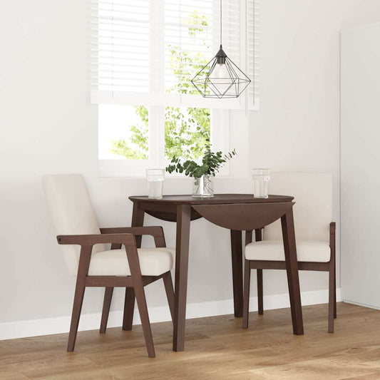 Sedie da Pranzo con Cuscini 2pz Marrone Legno Massello di Hevea | homemem39