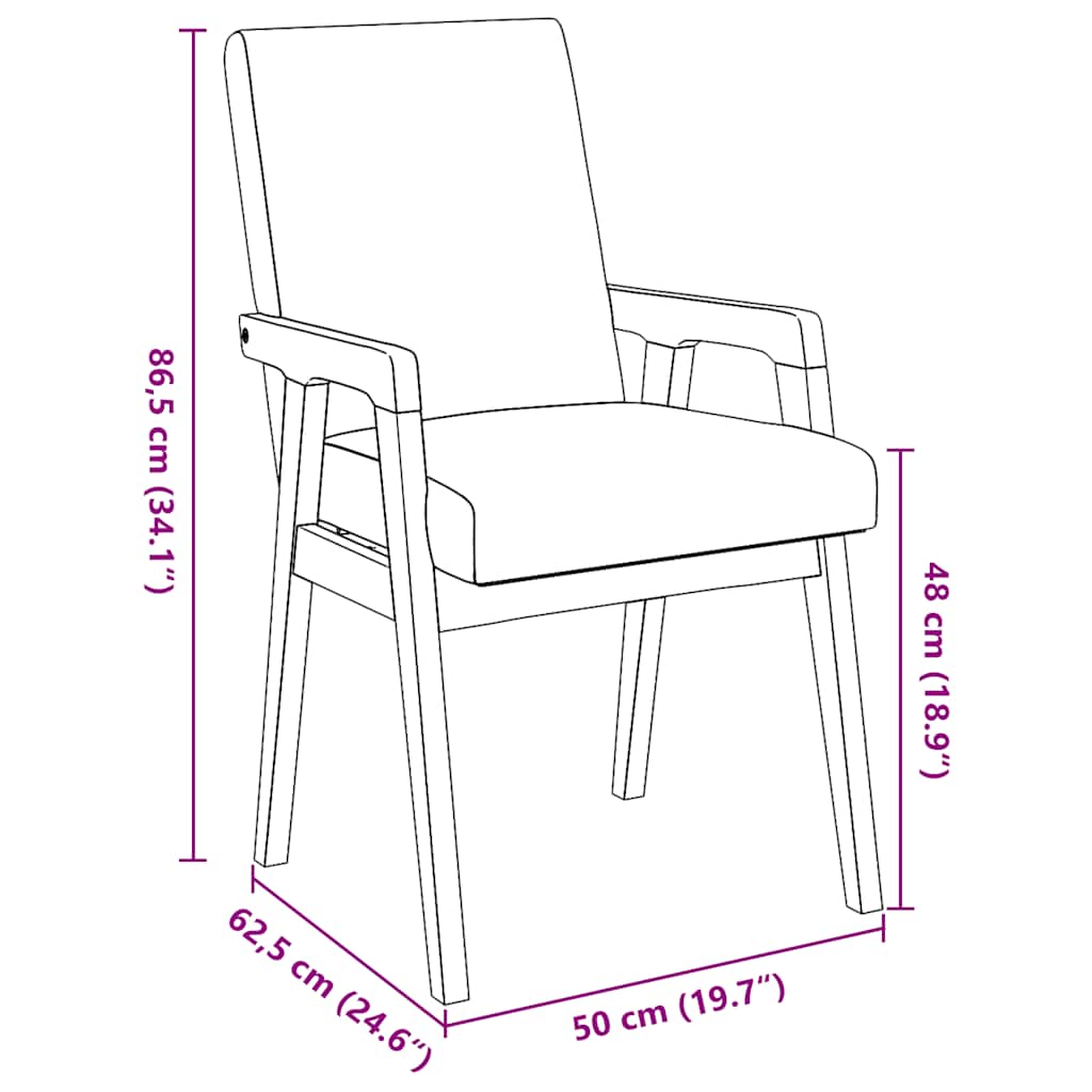 Sedie da Pranzo con Cuscini 2pz Marrone Legno Massello di Hevea | homemem39