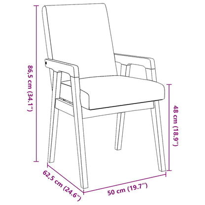 Sedie da Pranzo con Cuscini 2 pz in Legno Massello di Hevea | homemem39