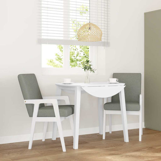 Sedie da Pranzo con Cuscini 2 pz Bianco Legno Massello di Hevea | homemem39