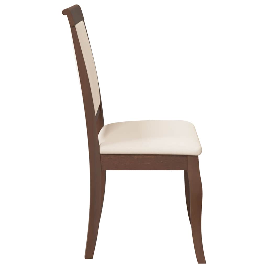 Sedie da Pranzo con Cuscini 2pz Marrone Legno Massello di Hevea