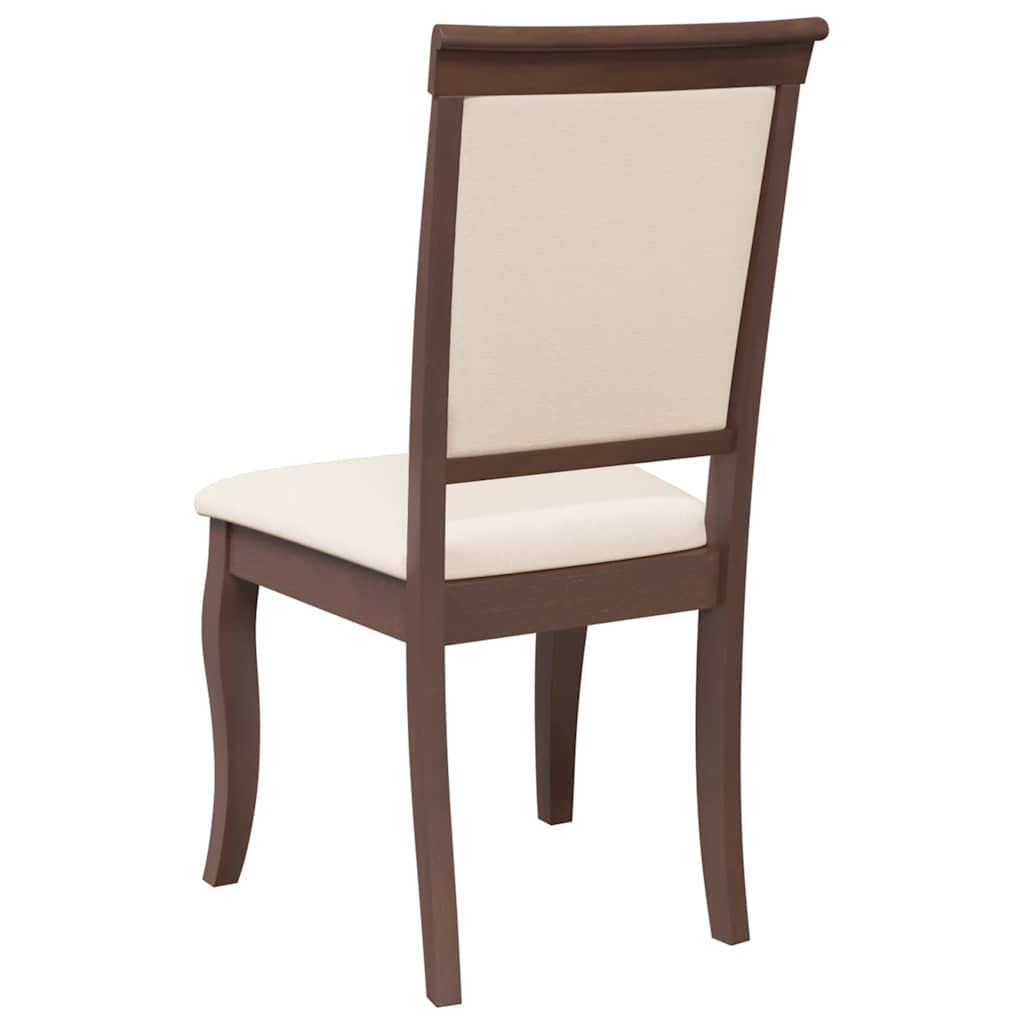 Sedie da Pranzo con Cuscini 2pz Marrone Legno Massello di Hevea