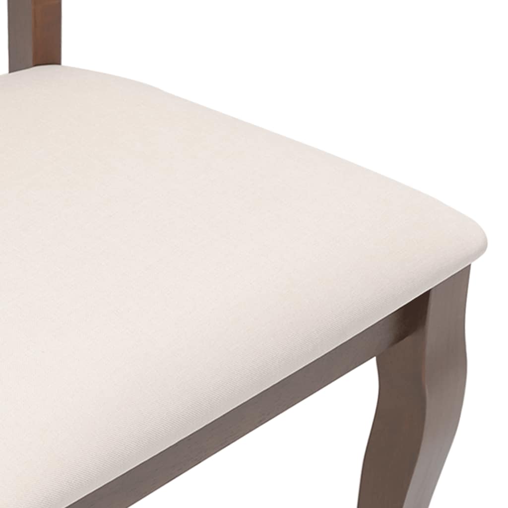Sedie da Pranzo con Cuscini 2pz Marrone Legno Massello di Hevea