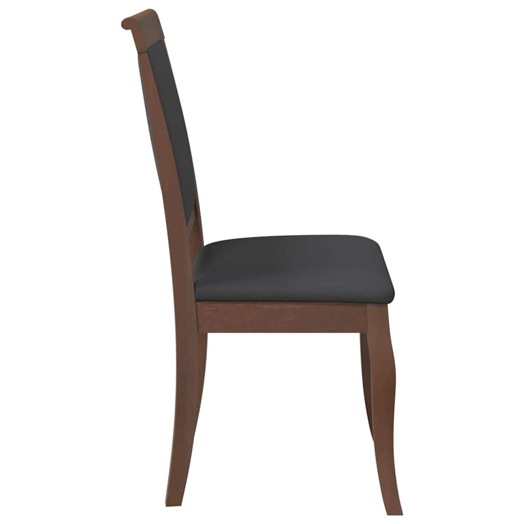 Sedie da Pranzo con Cuscini 2pz Marrone Legno Massello di Hevea