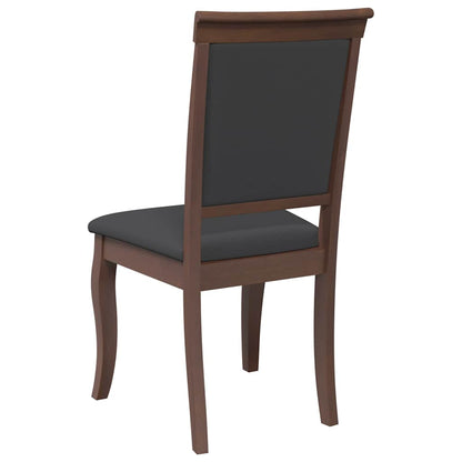 Sedie da Pranzo con Cuscini 2pz Marrone Legno Massello di Hevea