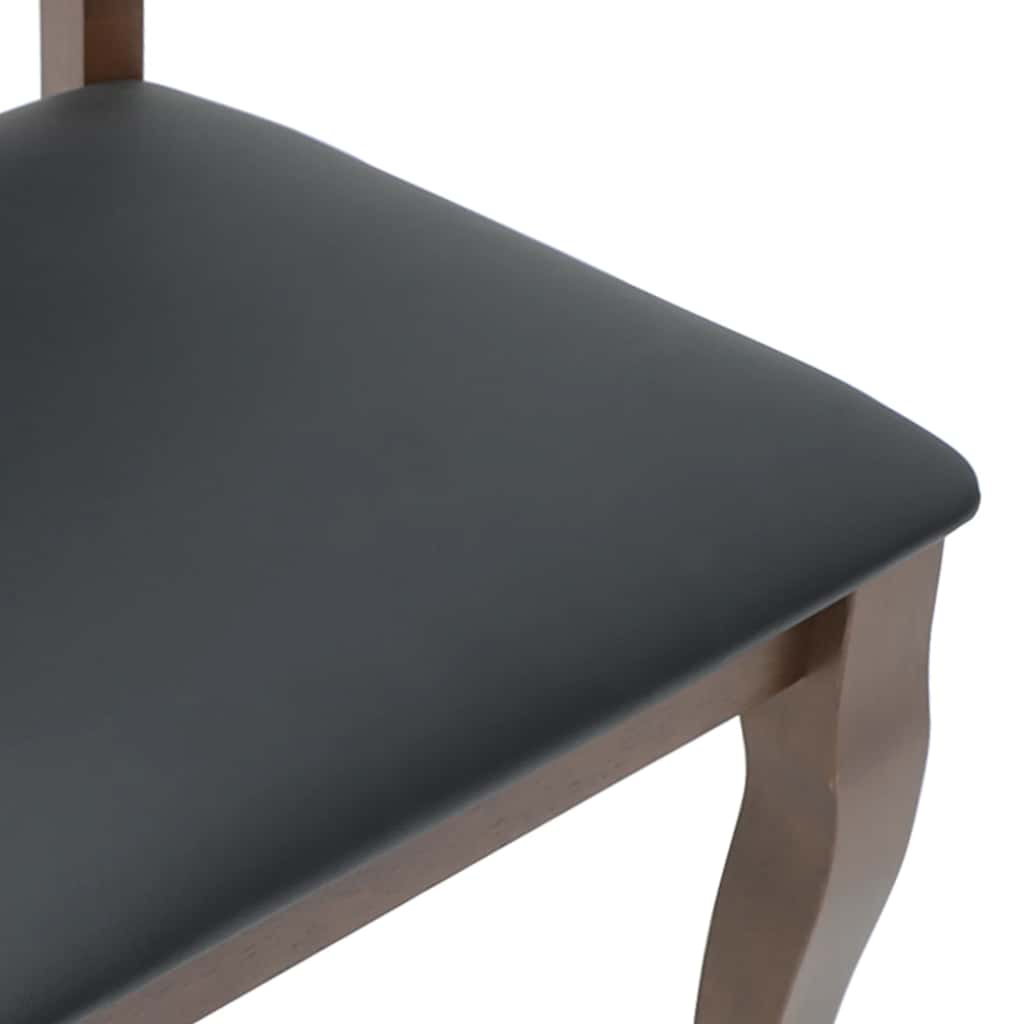 Sedie da Pranzo con Cuscini 2pz Marrone Legno Massello di Hevea