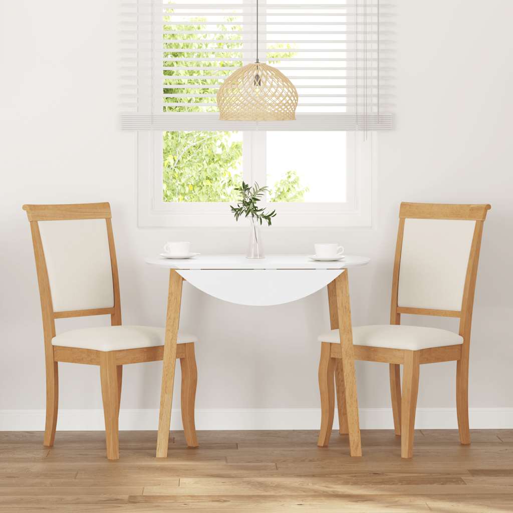 Sedie da Pranzo con Cuscini 2 pz Naturale Legno Massello Hevea