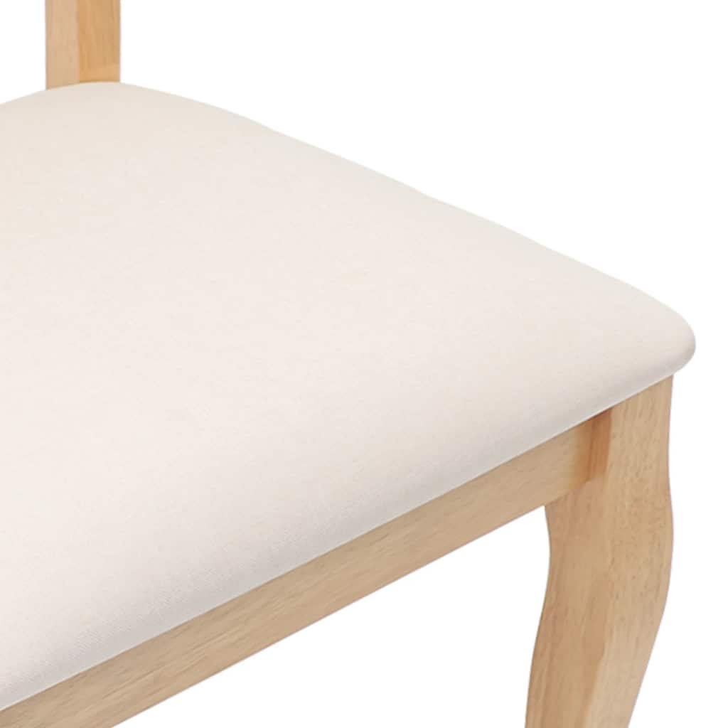 Sedie da Pranzo con Cuscini 2 pz Naturale Legno Massello Hevea