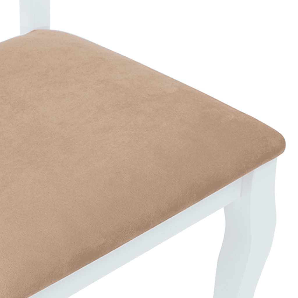 Sedie da Pranzo con Cuscini 2 pz Bianco Legno Massello di Hevea
