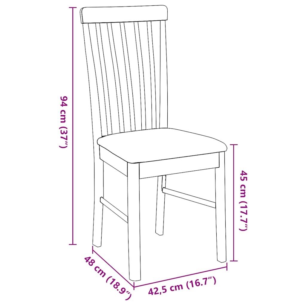 Sedie da Pranzo con Cuscini 2pz Marrone Legno Massello di Hevea | homemem39