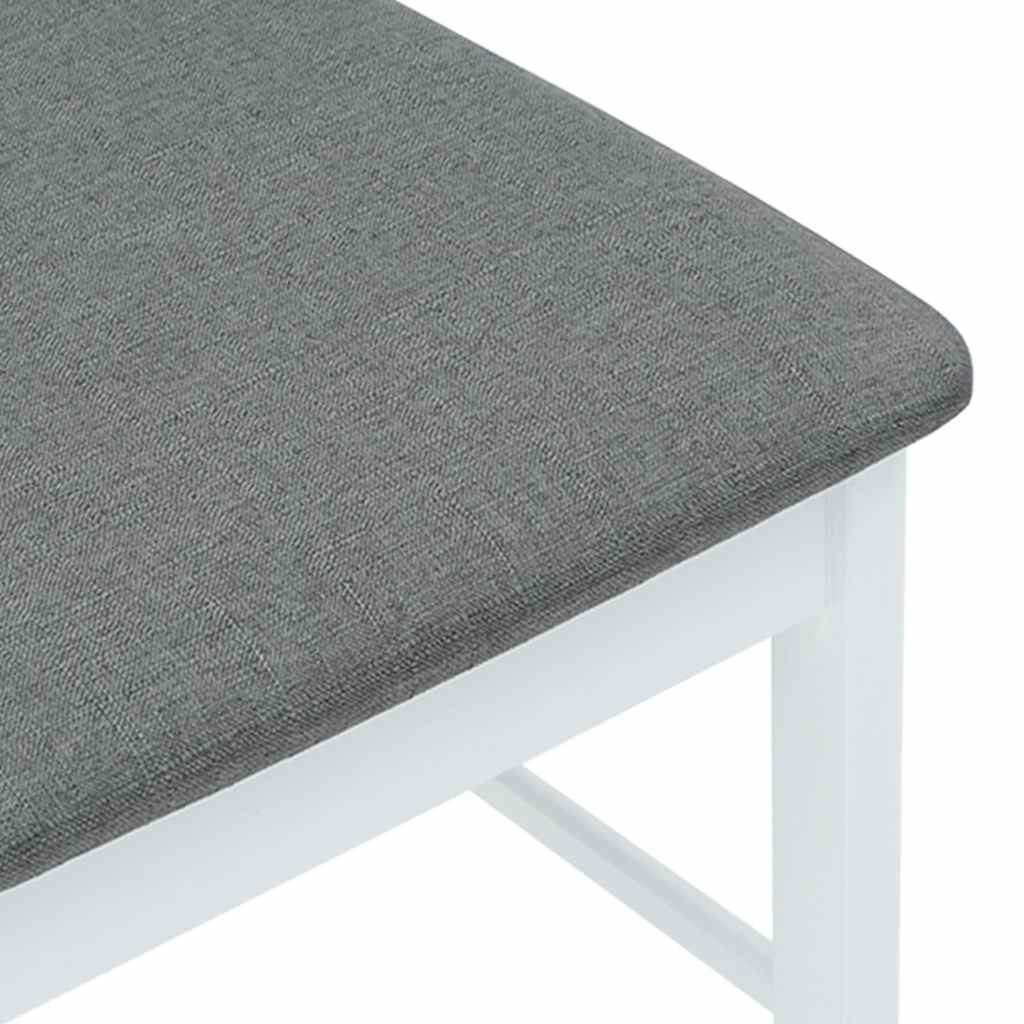 Sedie da Pranzo con Cuscini 2 pz Bianco Legno Massello di Hevea