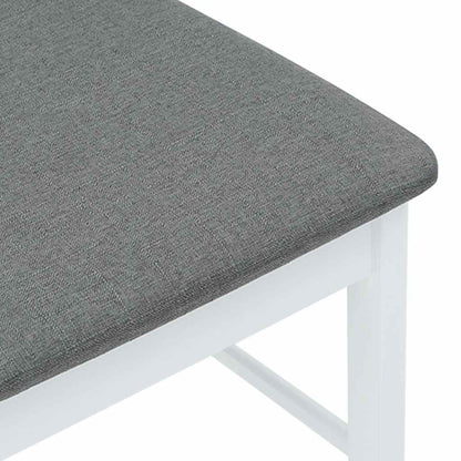 Sedie da Pranzo con Cuscini 2 pz Bianco Legno Massello di Hevea