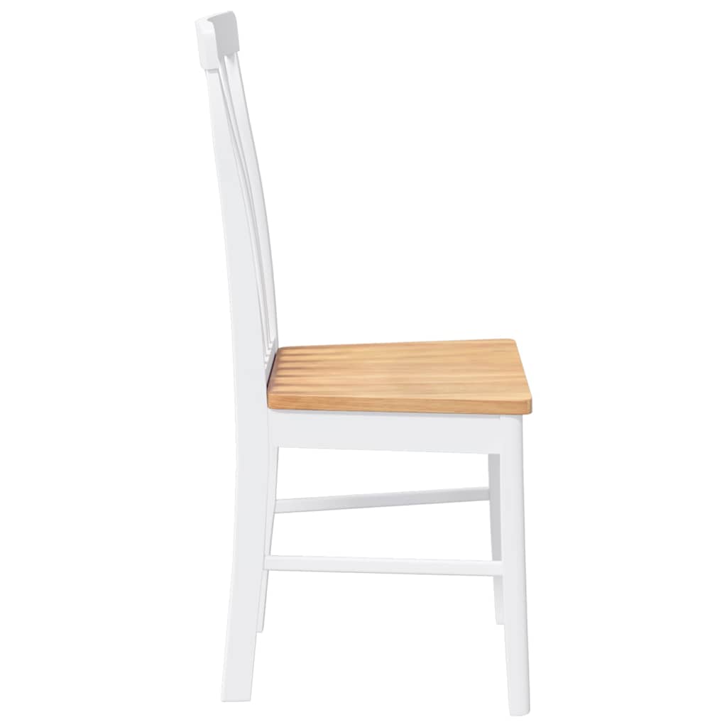 Sedie da Pranzo 2 pz Bianche in Legno Massello di Hevea | homemem39