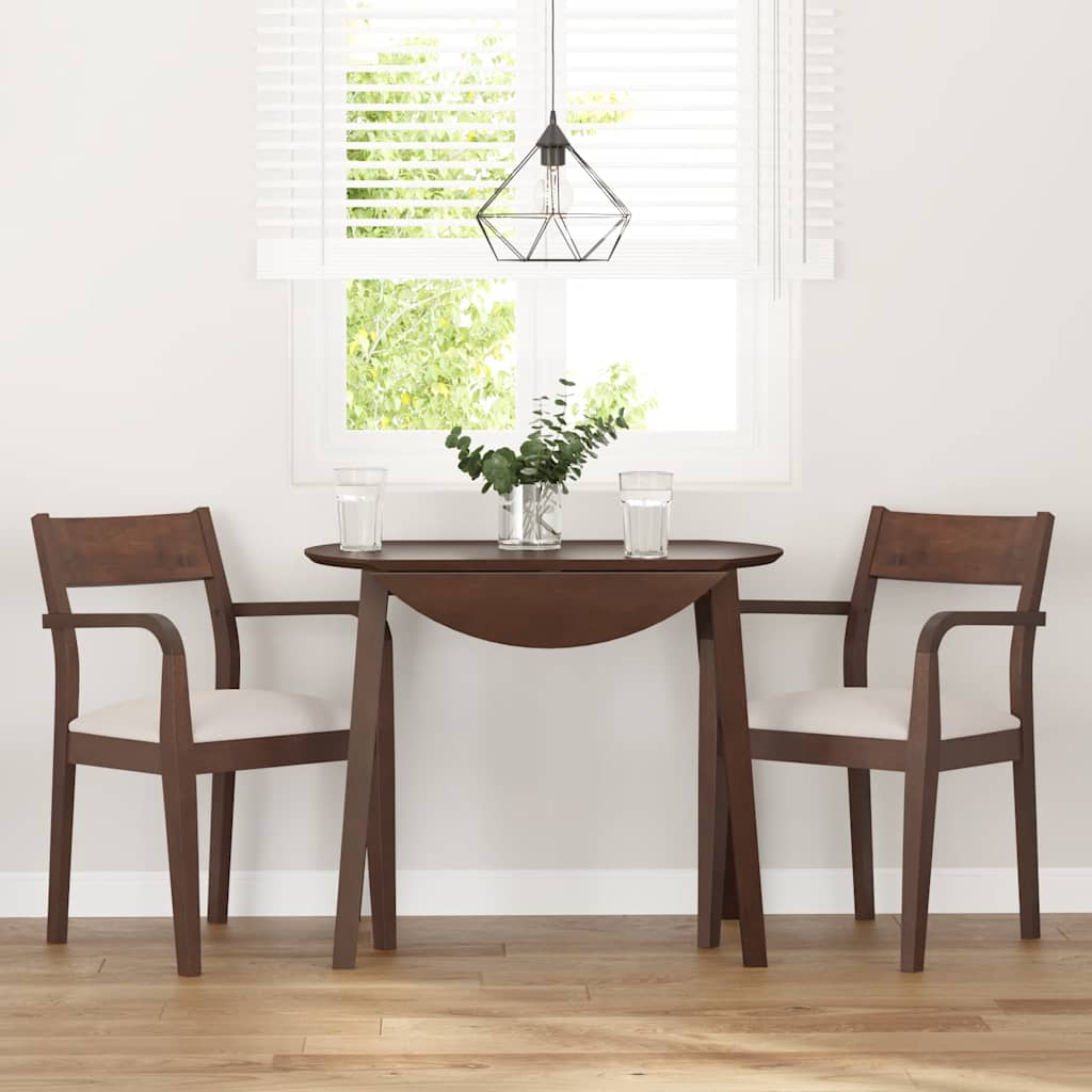 Sedie da Pranzo con Cuscini 2pz Marrone Legno Massello di Hevea