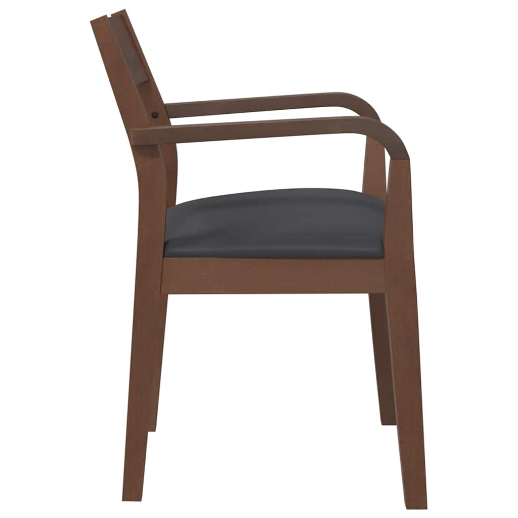 Sedie da Pranzo con Cuscini 2pz Marrone Legno Massello di Hevea