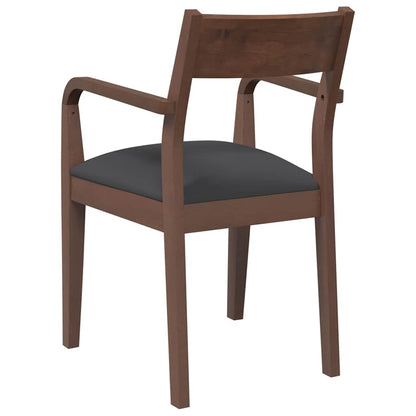 Sedie da Pranzo con Cuscini 2pz Marrone Legno Massello di Hevea
