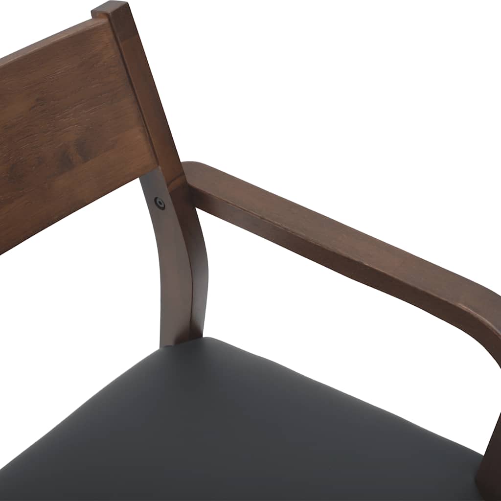Sedie da Pranzo con Cuscini 2pz Marrone Legno Massello di Hevea