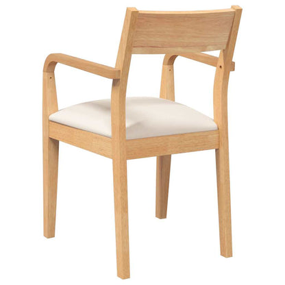 Sedie da Pranzo con Cuscini 2 pz Naturale Legno Massello Hevea