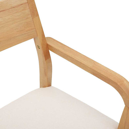 Sedie da Pranzo con Cuscini 2 pz Naturale Legno Massello Hevea