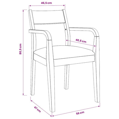 Sedie da Pranzo con Cuscini 2 pz Naturale Legno Massello Hevea