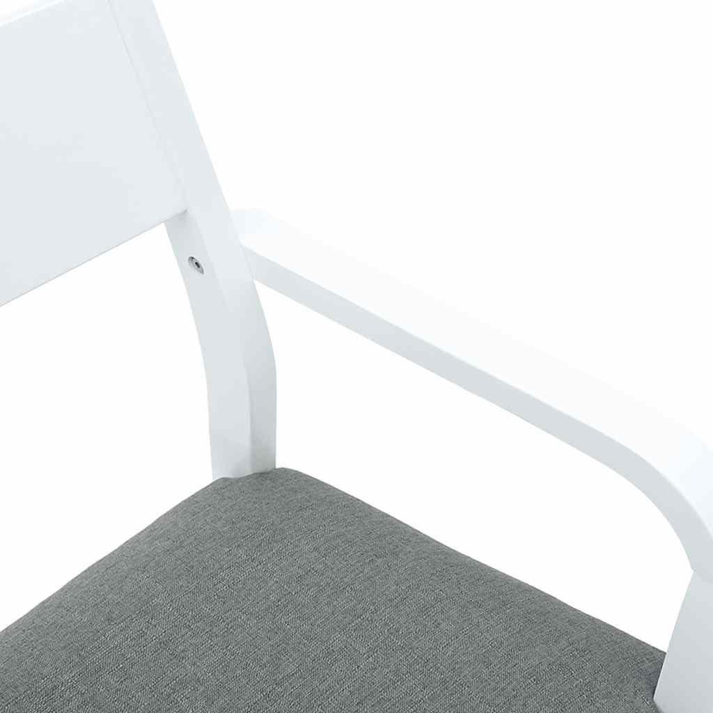Sedie da Pranzo con Cuscini 2 pz Bianco Legno Massello di Hevea